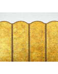 Scalloped Four-Panel Screen in Distressed Gold Leaf with Nailhead Trim-3. Asian & Chinese Furniture, Art, Antiques, Vintage Home Décor for sale at FEA Home