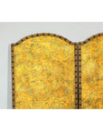 Scalloped Four-Panel Screen in Distressed Gold Leaf with Nailhead Trim-6. Asian & Chinese Furniture, Art, Antiques, Vintage Home Décor for sale at FEA Home