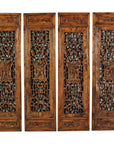 Set of Four Antique Architectural Panels with Carved Lattice and Figures-1. Asian & Chinese Furniture, Art, Antiques, Vintage Home Décor for sale at FEA Home
