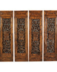 Set of Four Antique Architectural Panels with Carved Lattice and Figures-20. Asian & Chinese Furniture, Art, Antiques, Vintage Home Décor for sale at FEA Home