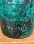 Set of Round Green Glazed Storage Jars with Markings - FEA Home