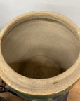 Set of Round Green Glazed Storage Jars with Markings - FEA Home