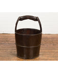 1900s Qing Southern Chinese Wooden Bucket with Large Handle and Metal Accents-2. Asian & Chinese Furniture, Art, Antiques, Vintage Home Décor for sale at FEA Home