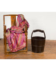 1900s Qing Southern Chinese Wooden Bucket with Large Handle and Metal Accents-3. Asian & Chinese Furniture, Art, Antiques, Vintage Home Décor for sale at FEA Home