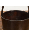 1900s Qing Southern Chinese Wooden Bucket with Large Handle and Metal Accents-7. Asian & Chinese Furniture, Art, Antiques, Vintage Home Décor for sale at FEA Home
