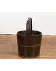 1900s Qing Southern Chinese Wooden Bucket with Large Handle and Metal Accents-8. Asian & Chinese Furniture, Art, Antiques, Vintage Home Décor for sale at FEA Home