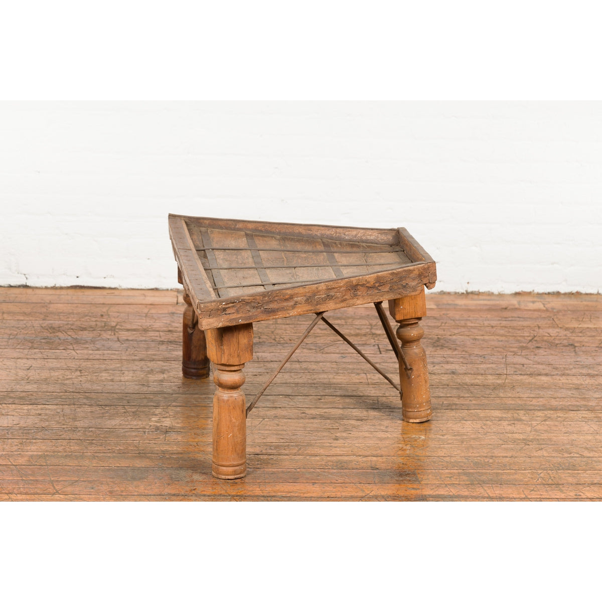 19th Century Indian Bullock Cart Made into a Coffee Table with Iron Details-11. Asian & Chinese Furniture, Art, Antiques, Vintage Home Décor for sale at FEA Home