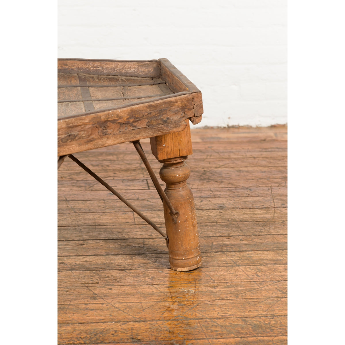 19th Century Indian Bullock Cart Made into a Coffee Table with Iron Details-13. Asian & Chinese Furniture, Art, Antiques, Vintage Home Décor for sale at FEA Home