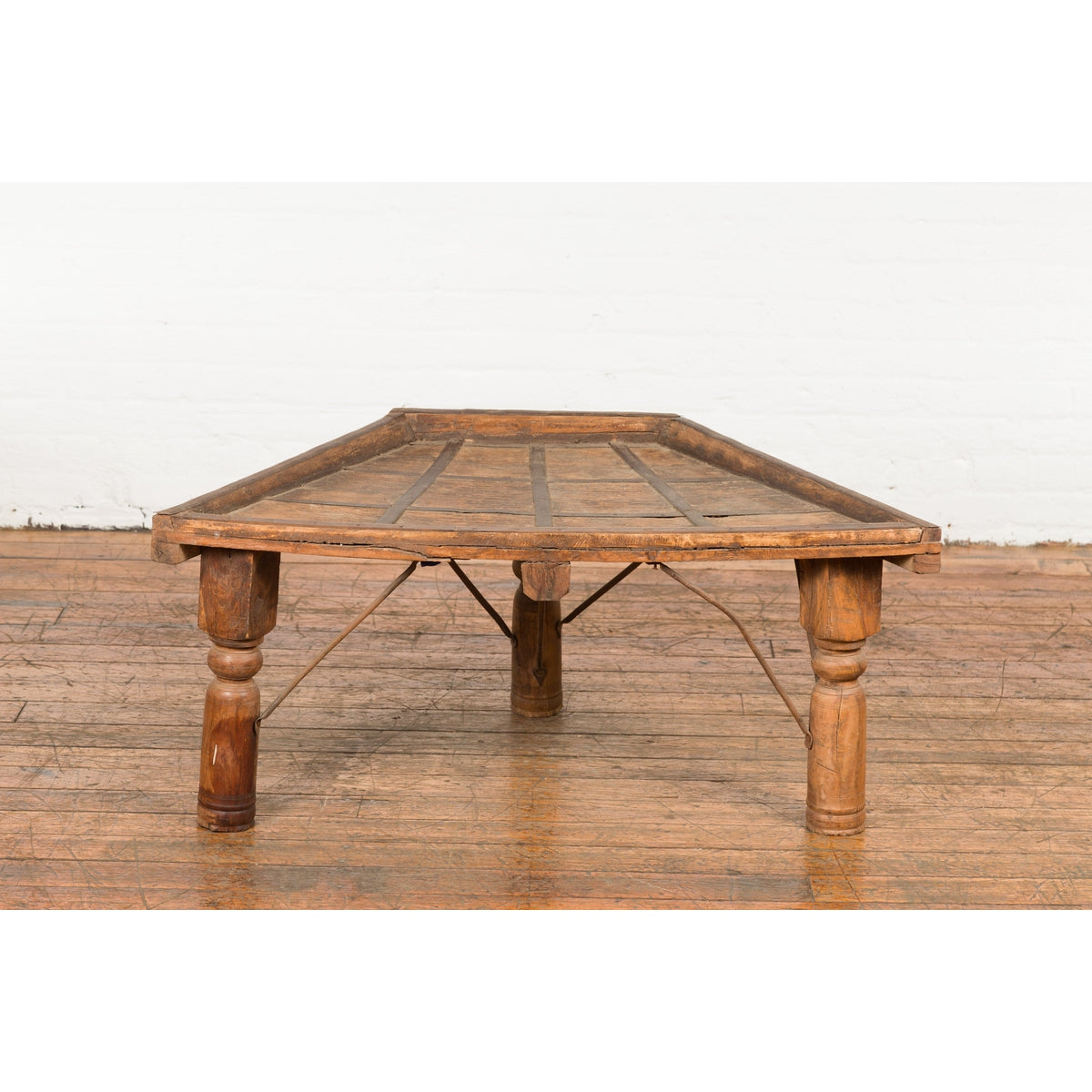 19th Century Indian Bullock Cart Made into a Coffee Table with Iron Details-14. Asian & Chinese Furniture, Art, Antiques, Vintage Home Décor for sale at FEA Home