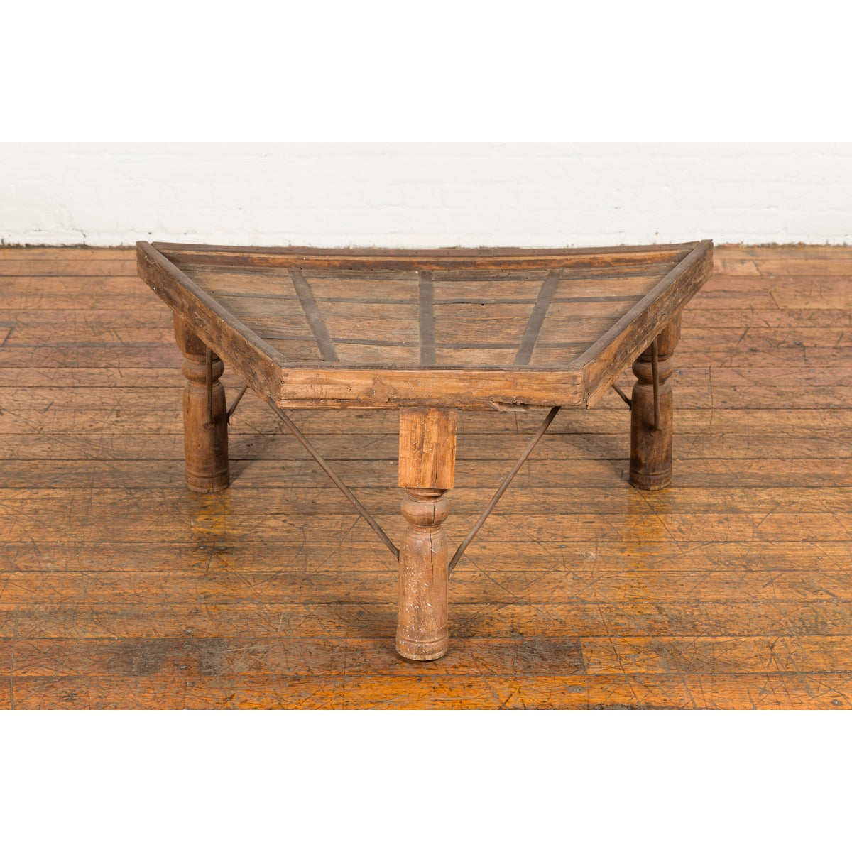 19th Century Indian Bullock Cart Made into a Coffee Table with Iron Details-4. Asian & Chinese Furniture, Art, Antiques, Vintage Home Décor for sale at FEA Home
