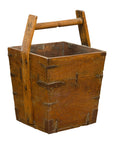 19th Century Wood and Metal Grain Basket with Carrying Handle-1. Asian & Chinese Furniture, Art, Antiques, Vintage Home Décor for sale at FEA Home