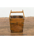 19th Century Wood and Metal Grain Basket with Carrying Handle-2. Asian & Chinese Furniture, Art, Antiques, Vintage Home Décor for sale at FEA Home