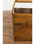 19th Century Wood and Metal Grain Basket with Carrying Handle-7. Asian & Chinese Furniture, Art, Antiques, Vintage Home Décor for sale at FEA Home