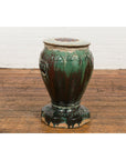 Antique Annamese Green and Brown Glazed Ceramic Garden Seat on Shaped Base-10. Asian & Chinese Furniture, Art, Antiques, Vintage Home Décor for sale at FEA Home
