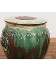 Antique Annamese Green and Brown Glazed Ceramic Garden Seat on Shaped Base-11. Asian & Chinese Furniture, Art, Antiques, Vintage Home Décor for sale at FEA Home