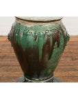 Antique Annamese Green and Brown Glazed Ceramic Garden Seat on Shaped Base-8. Asian & Chinese Furniture, Art, Antiques, Vintage Home Décor for sale at FEA Home