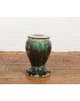 Antique Annamese Green and Brown Glazed Ceramic Garden Seat on Shaped Base-9. Asian & Chinese Furniture, Art, Antiques, Vintage Home Décor for sale at FEA Home