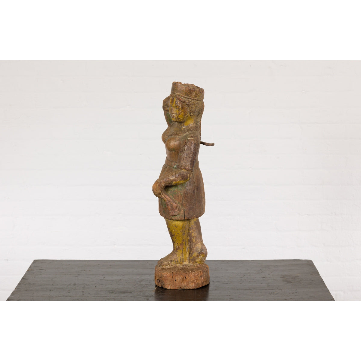 Wooden Temple Sculpture of a Woman-14. Asian & Chinese Furniture, Art, Antiques, Vintage Home Décor for sale at FEA Home