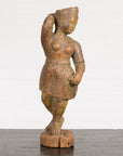 Wooden Temple Sculpture of a Woman-1. Asian & Chinese Furniture, Art, Antiques, Vintage Home Décor for sale at FEA Home
