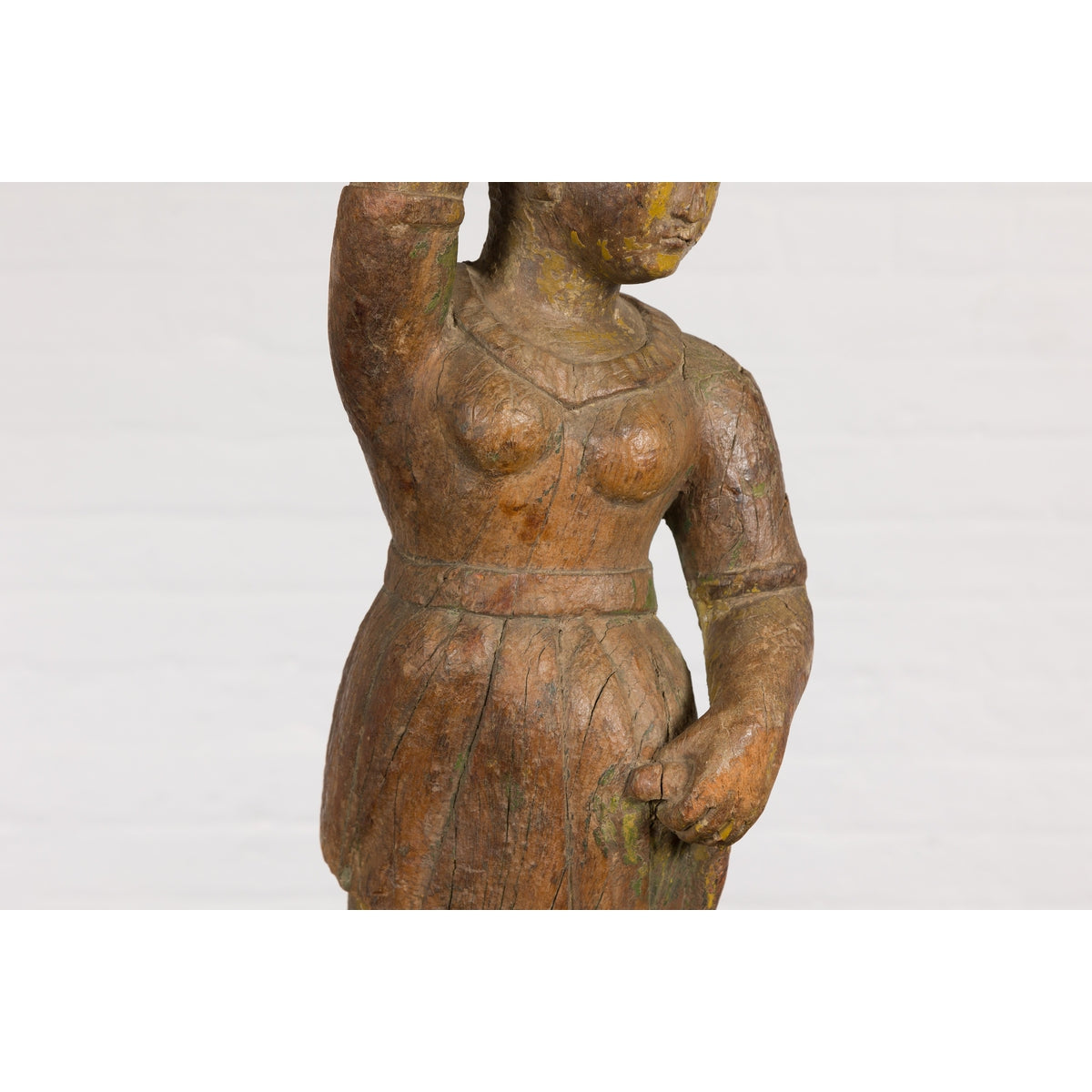 Wooden Temple Sculpture of a Woman-5. Asian & Chinese Furniture, Art, Antiques, Vintage Home Décor for sale at FEA Home