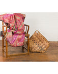 Antique Rustic Hand Woven Karagumoy Filipino Two Toned Grain Basket-3. Asian & Chinese Furniture, Art, Antiques, Vintage Home Décor for sale at FEA Home