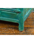 Aqua Teal Side Cabinet with Two Drawers & Double Doors-15. Asian & Chinese Furniture, Art, Antiques, Vintage Home Décor for sale at FEA Home