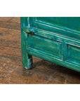 Aqua Teal Side Cabinet with Two Drawers & Double Doors-16. Asian & Chinese Furniture, Art, Antiques, Vintage Home Décor for sale at FEA Home