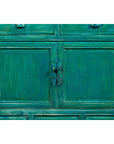 Aqua Teal Side Cabinet with Two Drawers over Two Doors-9. Asian & Chinese Furniture, Art, Antiques, Vintage Home Décor for sale at FEA Home
