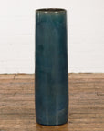 Artisan Made Prem Collection Blue Floor Ceramic Vase with Screen Patterns-14. Asian & Chinese Furniture, Art, Antiques, Vintage Home Décor for sale at FEA Home