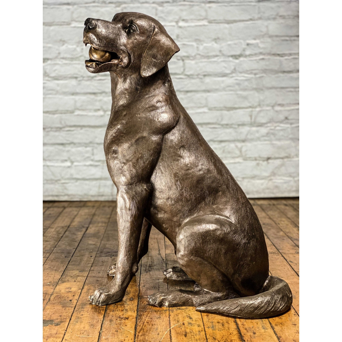 Bronze Labrador Dog Statue, "Bailey"-10. Asian & Chinese Furniture, Art, Antiques, Vintage Home Décor for sale at FEA Home