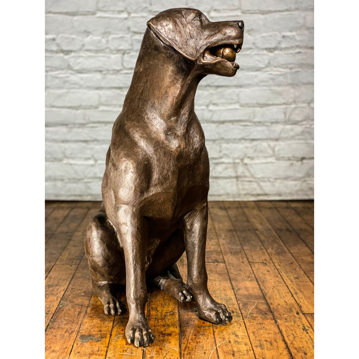 Bronze Labrador Dog Statue, "Bailey"-12. Asian & Chinese Furniture, Art, Antiques, Vintage Home Décor for sale at FEA Home