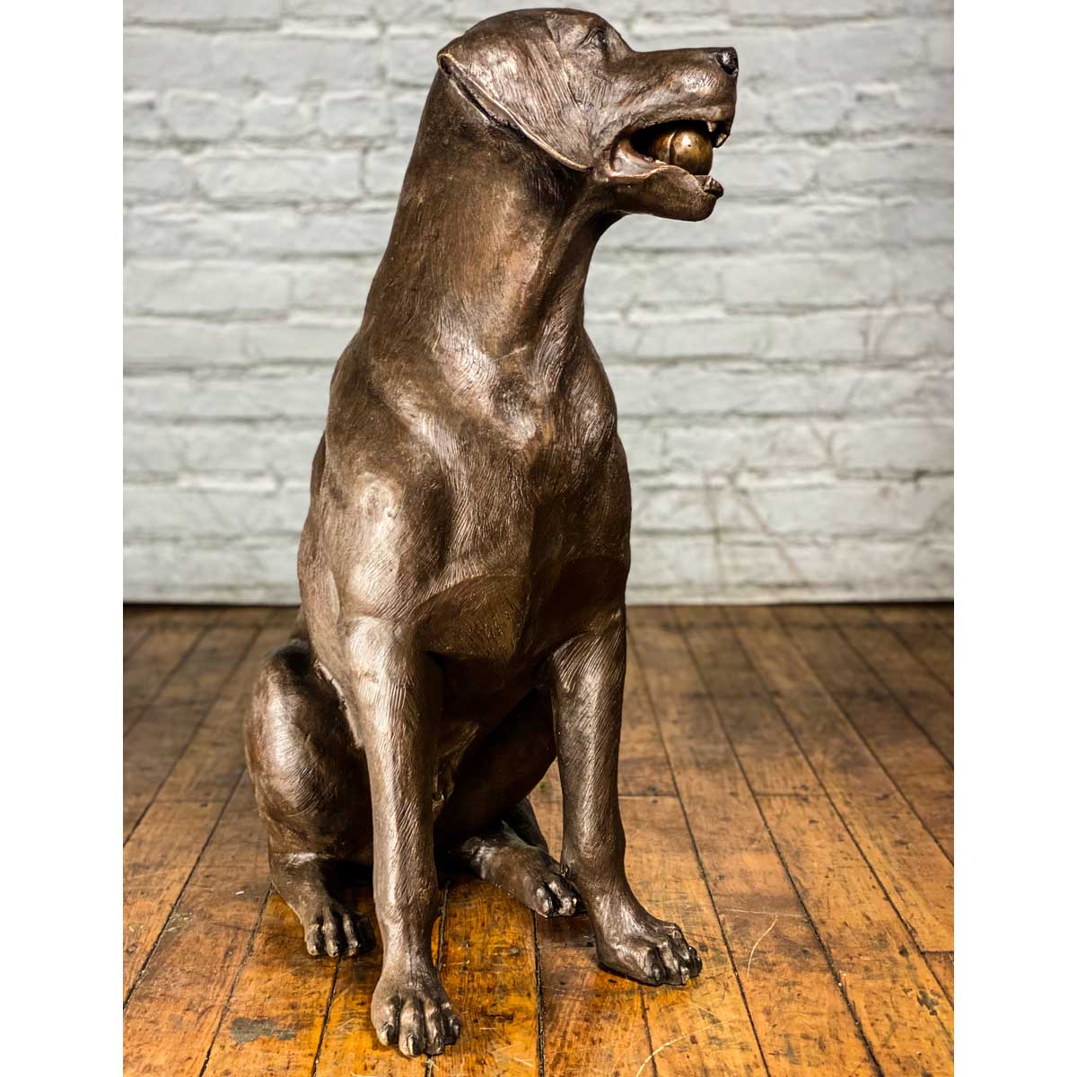 Bronze Labrador Dog Statue, "Bailey"-13. Asian & Chinese Furniture, Art, Antiques, Vintage Home Décor for sale at FEA Home