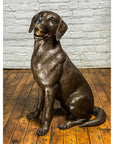 Bronze Labrador Dog Statue, "Bailey"-14. Asian & Chinese Furniture, Art, Antiques, Vintage Home Décor for sale at FEA Home