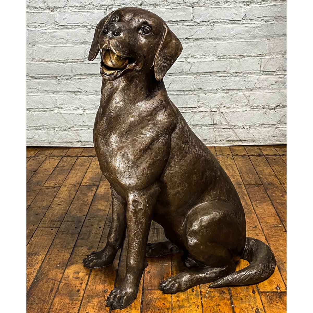 Bronze Labrador Dog Statue, "Bailey"-15. Asian & Chinese Furniture, Art, Antiques, Vintage Home Décor for sale at FEA Home