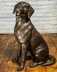 Bronze Labrador Dog Statue, "Bailey"-15. Asian & Chinese Furniture, Art, Antiques, Vintage Home Décor for sale at FEA Home