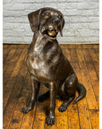 Bronze Labrador Dog Statue, "Bailey"-16. Asian & Chinese Furniture, Art, Antiques, Vintage Home Décor for sale at FEA Home