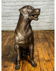 Bronze Labrador Dog Statue, "Bailey"-17. Asian & Chinese Furniture, Art, Antiques, Vintage Home Décor for sale at FEA Home