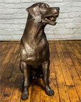 Bronze Labrador Dog Statue, "Bailey"-18. Asian & Chinese Furniture, Art, Antiques, Vintage Home Décor for sale at FEA Home