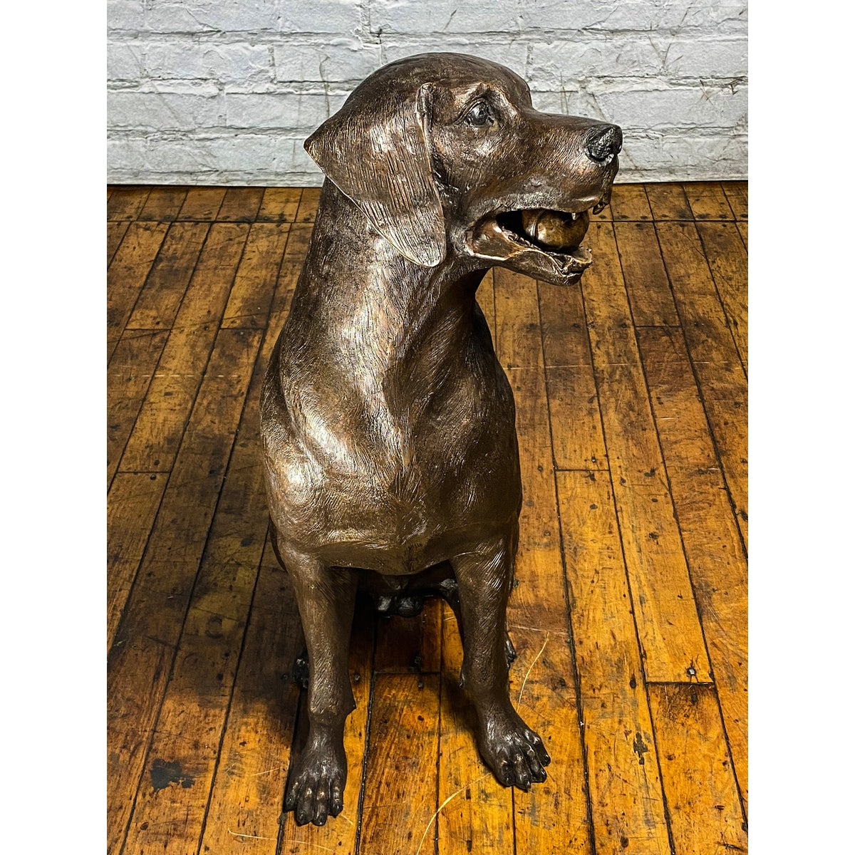 Bronze Labrador Dog Statue, "Bailey"-19. Asian & Chinese Furniture, Art, Antiques, Vintage Home Décor for sale at FEA Home