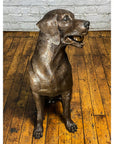 Bronze Labrador Dog Statue, "Bailey"-19. Asian & Chinese Furniture, Art, Antiques, Vintage Home Décor for sale at FEA Home