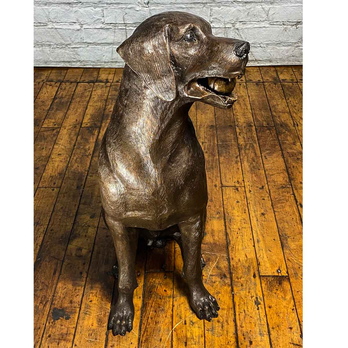 Bronze Labrador Dog Statue, "Bailey"-20. Asian & Chinese Furniture, Art, Antiques, Vintage Home Décor for sale at FEA Home