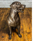 Bronze Labrador Dog Statue, "Bailey"-20. Asian & Chinese Furniture, Art, Antiques, Vintage Home Décor for sale at FEA Home