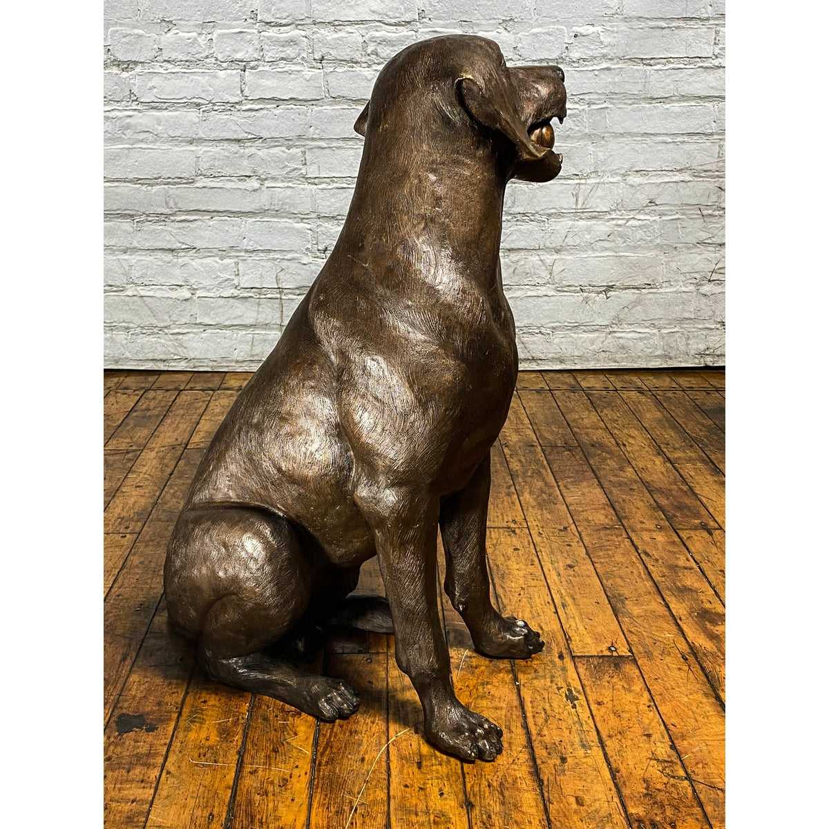Bronze Labrador Dog Statue, "Bailey"-21. Asian & Chinese Furniture, Art, Antiques, Vintage Home Décor for sale at FEA Home