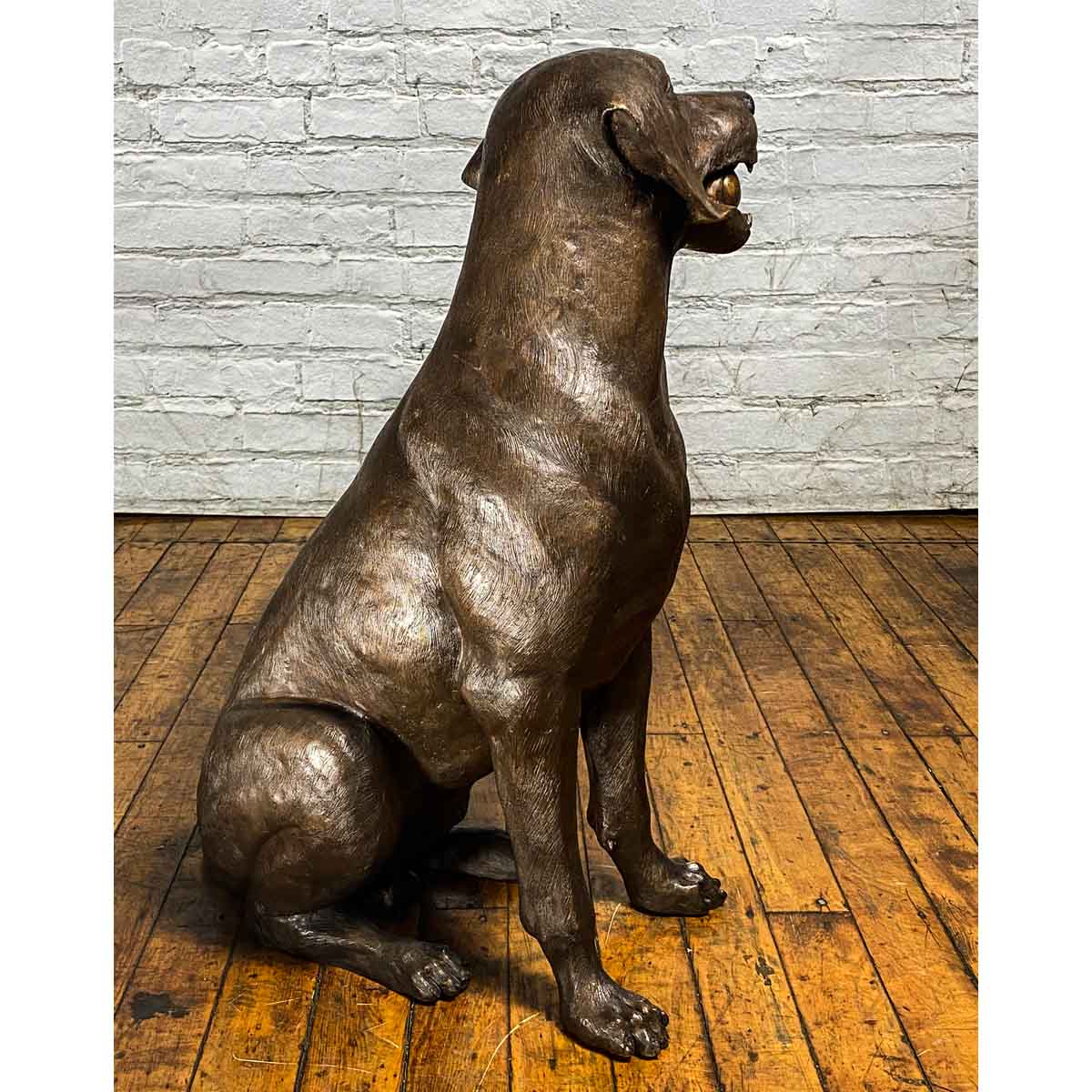 Bronze Labrador Dog Statue, "Bailey"-22. Asian & Chinese Furniture, Art, Antiques, Vintage Home Décor for sale at FEA Home