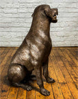 Bronze Labrador Dog Statue, "Bailey"-22. Asian & Chinese Furniture, Art, Antiques, Vintage Home Décor for sale at FEA Home