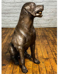 Bronze Labrador Dog Statue, "Bailey"-24. Asian & Chinese Furniture, Art, Antiques, Vintage Home Décor for sale at FEA Home