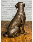 Bronze Labrador Dog Statue, "Bailey"-25. Asian & Chinese Furniture, Art, Antiques, Vintage Home Décor for sale at FEA Home