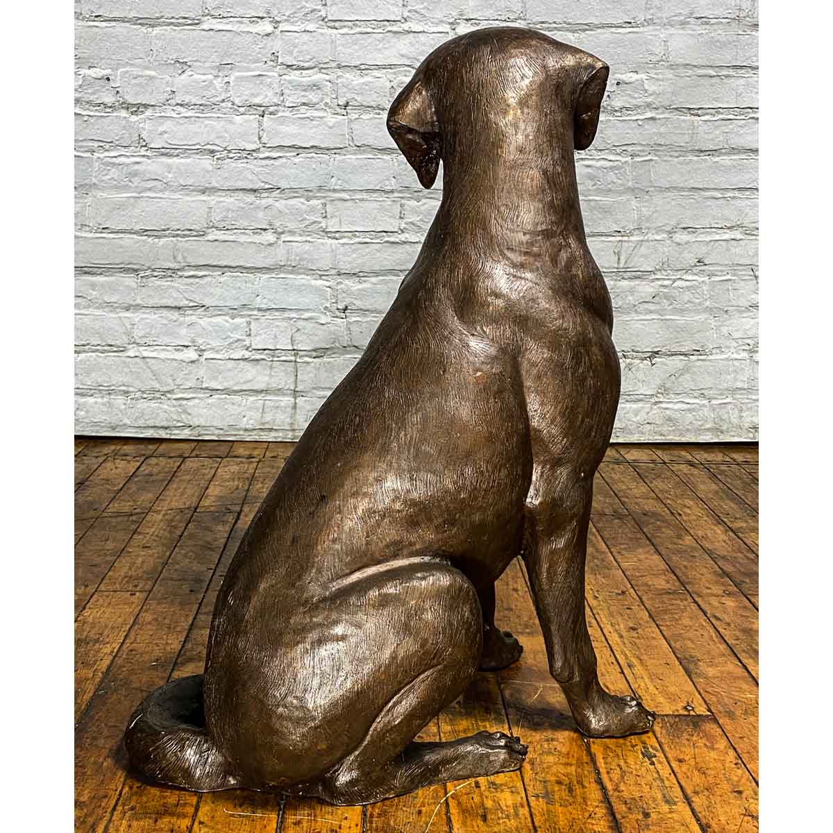 Bronze Labrador Dog Statue, "Bailey"-26. Asian & Chinese Furniture, Art, Antiques, Vintage Home Décor for sale at FEA Home
