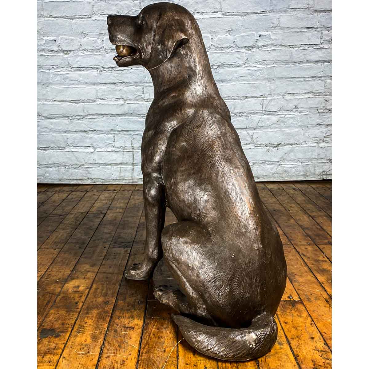 Bronze Labrador Dog Statue, "Bailey"-28. Asian & Chinese Furniture, Art, Antiques, Vintage Home Décor for sale at FEA Home