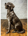 Bronze Labrador Dog Statue, "Bailey"-29. Asian & Chinese Furniture, Art, Antiques, Vintage Home Décor for sale at FEA Home